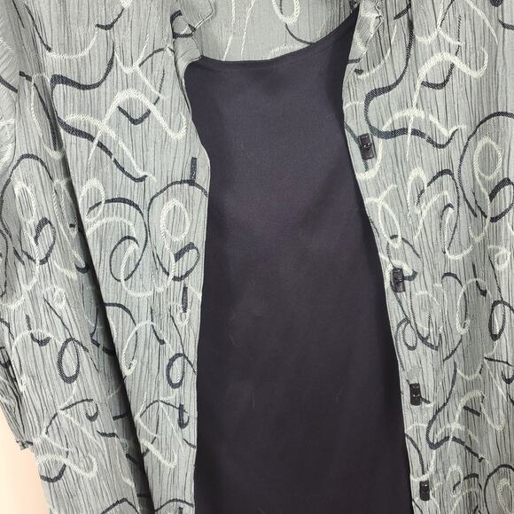 Dress Barn Green Print Button-Up Layered Blouse Size 22/24 - Picture 3 of 10